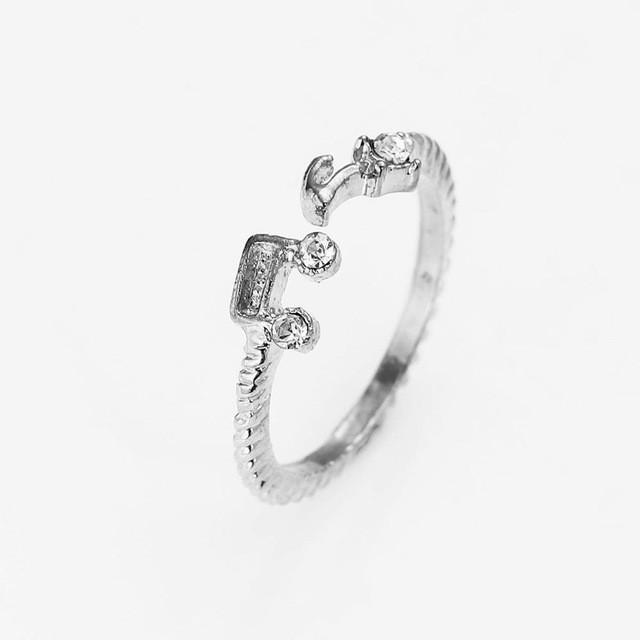 Musical Note Adjustable Rhinestone Rings - Artistic Pod