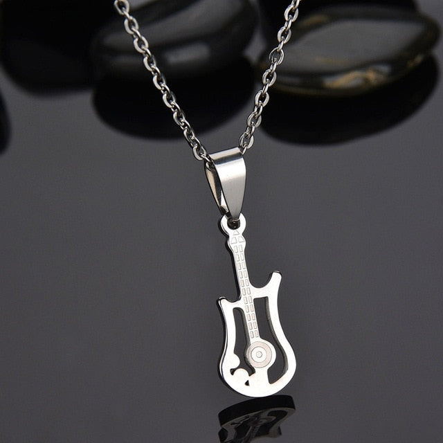 Hollow Guitar Necklace