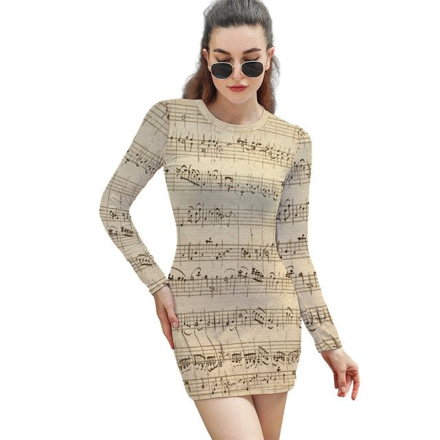 Sheet Music Bodycon Dress