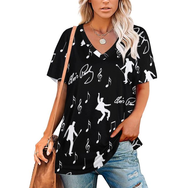Music Note V Neck Shirt