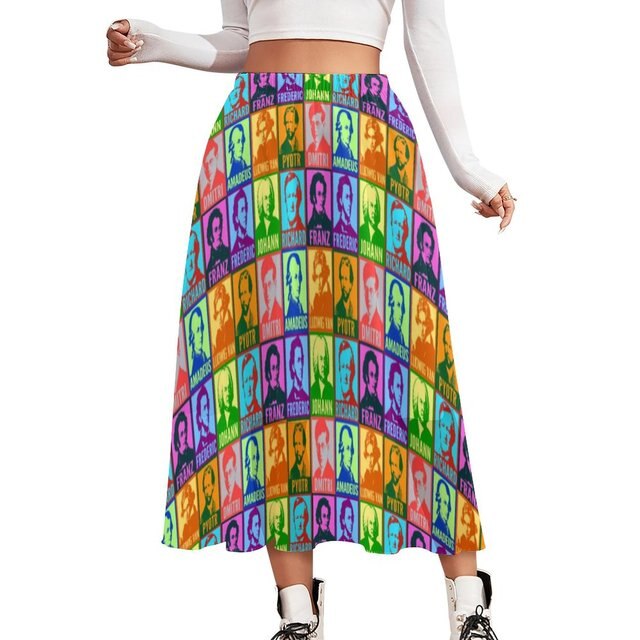 Music Note Casual Oversize Skirt