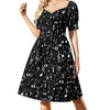 Music Notes V Neck Casual Dress