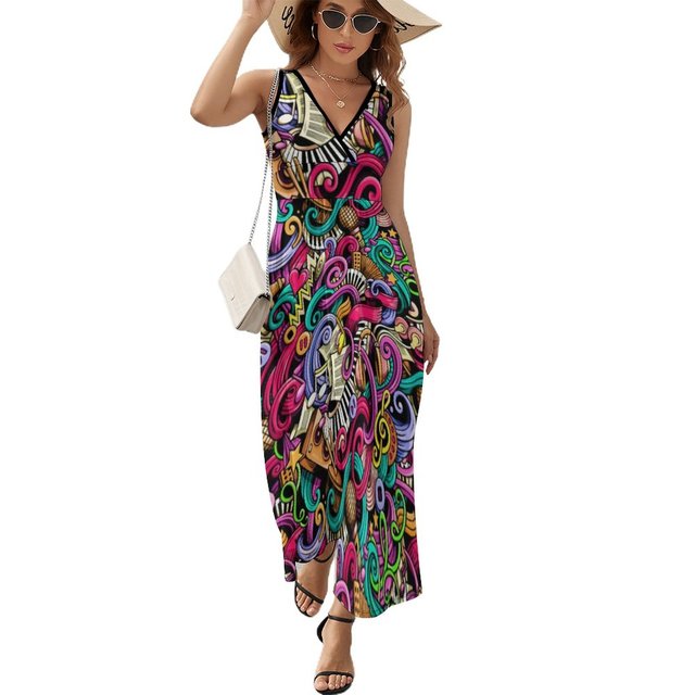 Music Notes Bohemian Long Dress