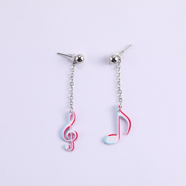 Music Notes Star Drop Earrings