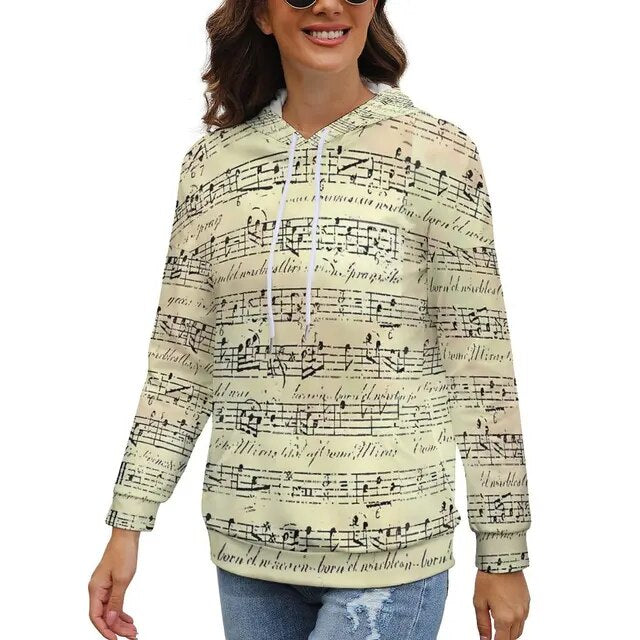 Music Note Long Sleeve Hoodie