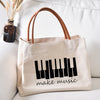 Make Music Piano Keys Tote Bag