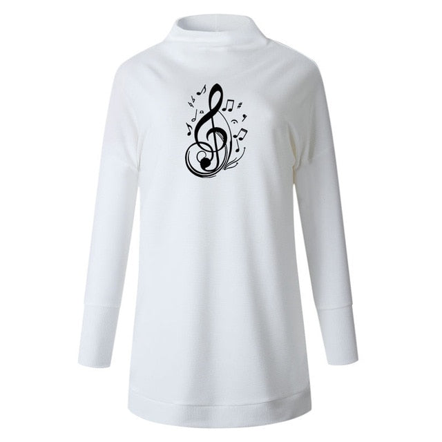 Vintage Treble Clef Turtleneck Thick Dress