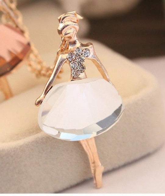 Crystal Ballet Pendant Necklace