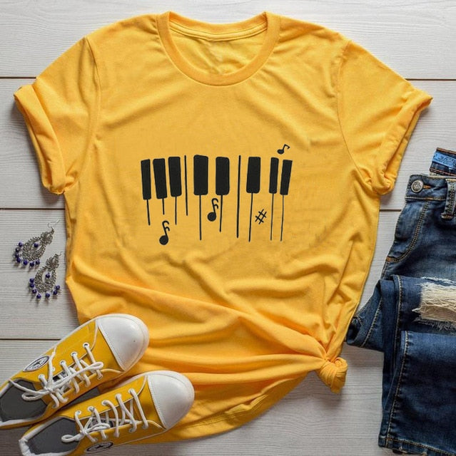 Piano Key Music Graphic T-shirt