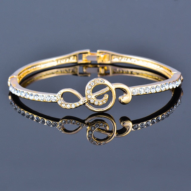 Stunning Treble Clef Rhinestone Bangle