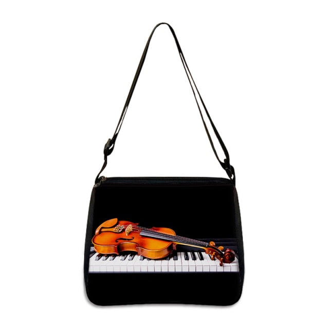 Music Notes Print Handbag