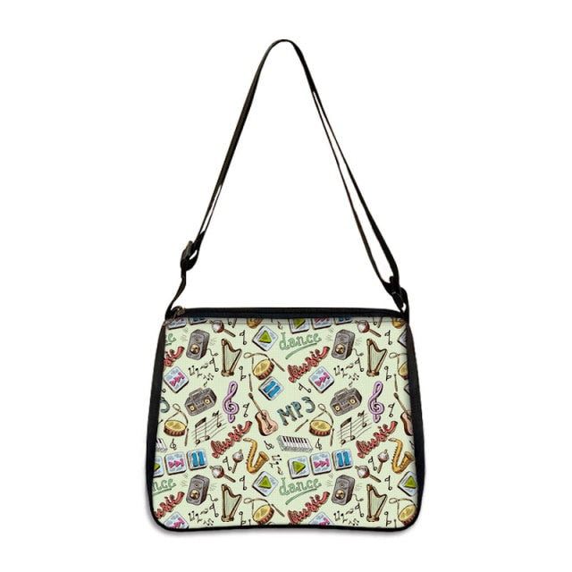 Music Notes Print Handbag