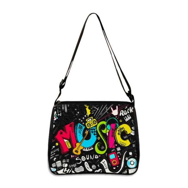 Music Notes Print Handbag