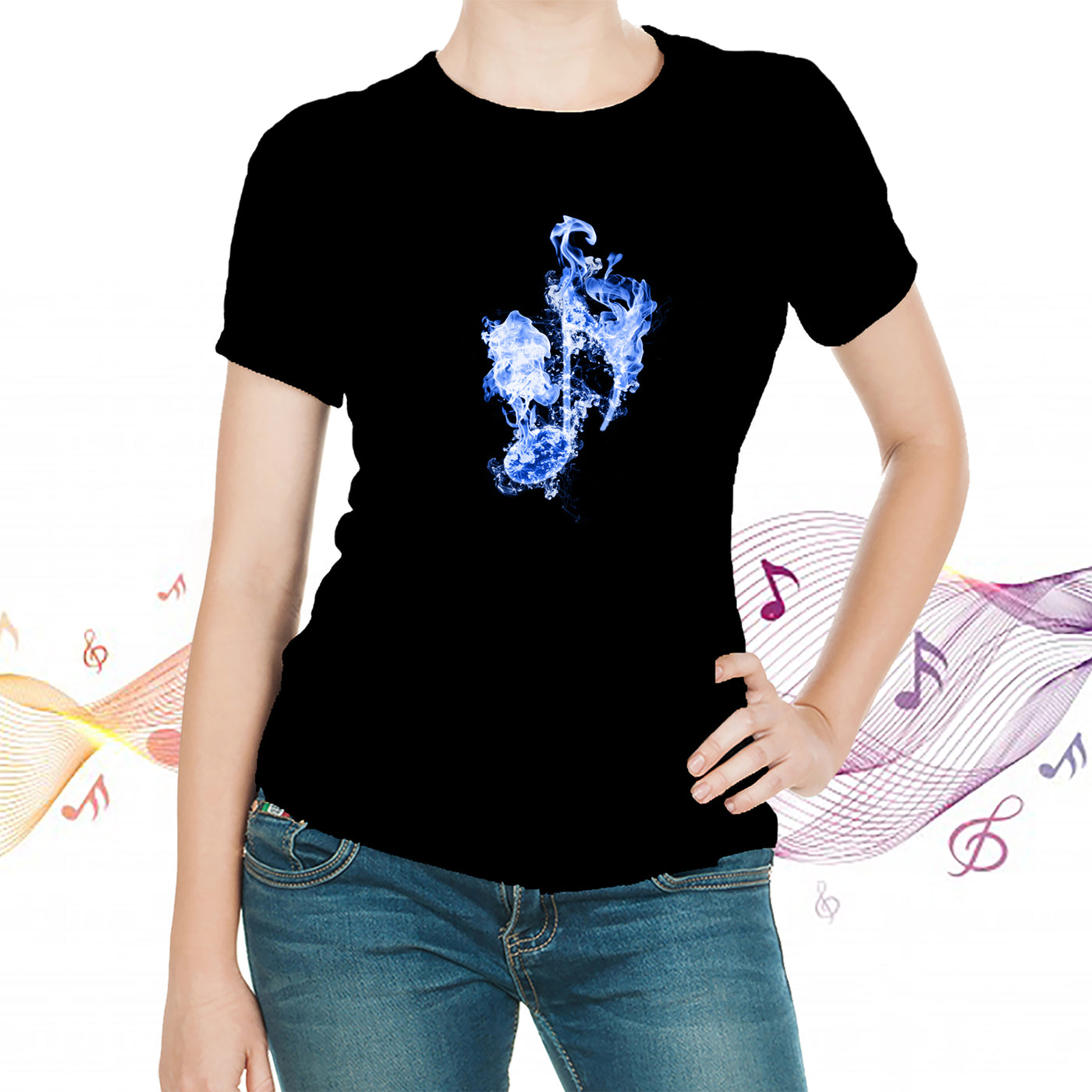 Blue Fire Eighth Note T-shirt