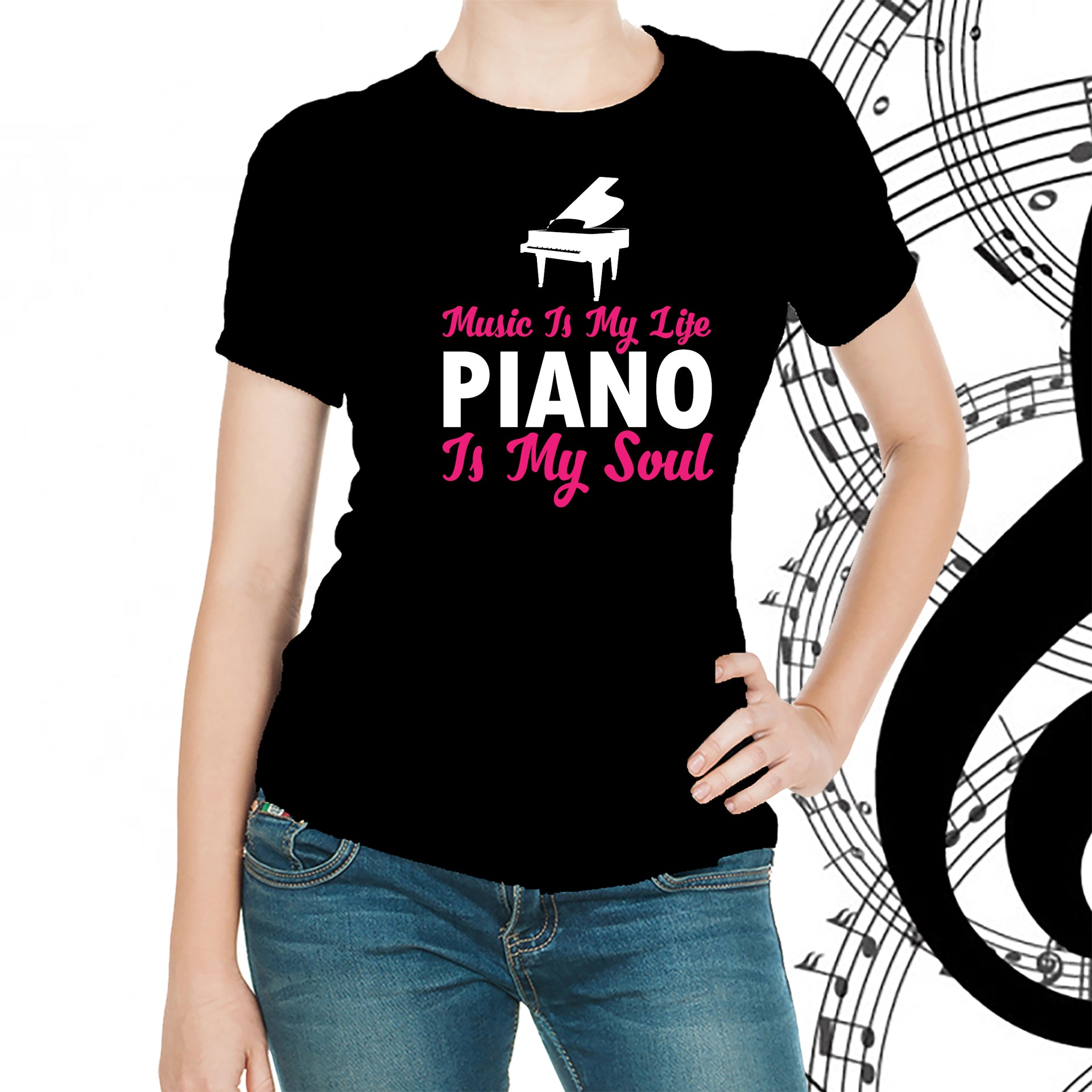 Music is my life Piano is my soul T-shirt