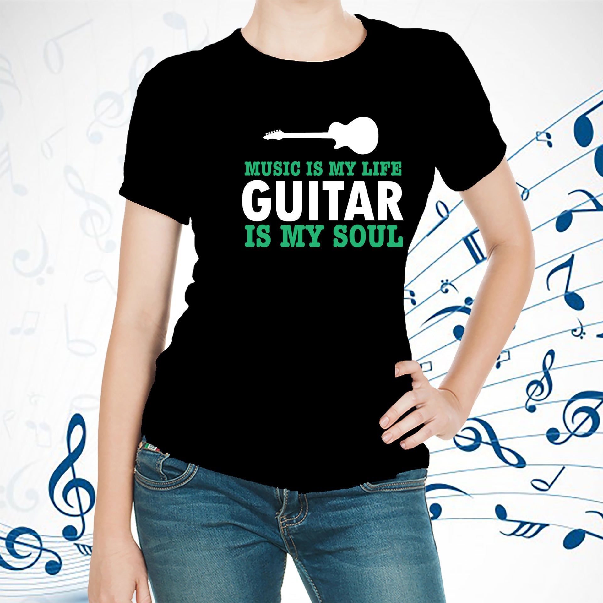 Music is my life Guitar is my soul  T-shirt