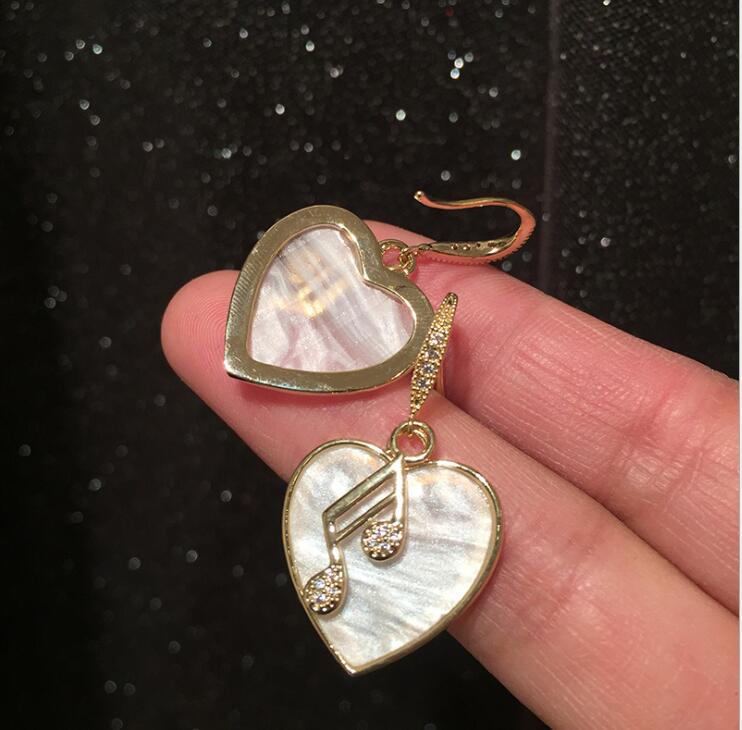 White Shell Music Notes Earrings